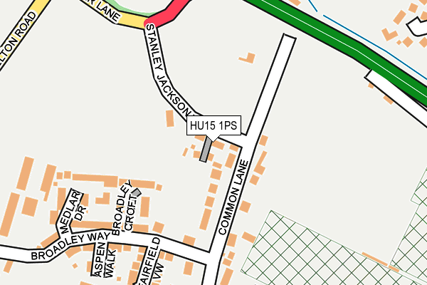 HU15 1PS map - OS OpenMap – Local (Ordnance Survey)