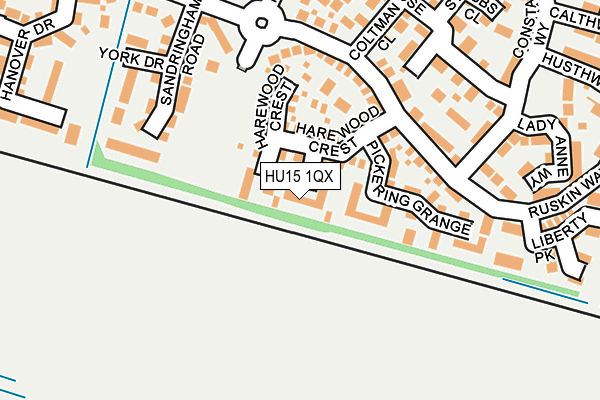 HU15 1QX map - OS OpenMap – Local (Ordnance Survey)