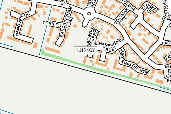 HU15 1QY map - OS OpenMap – Local (Ordnance Survey)