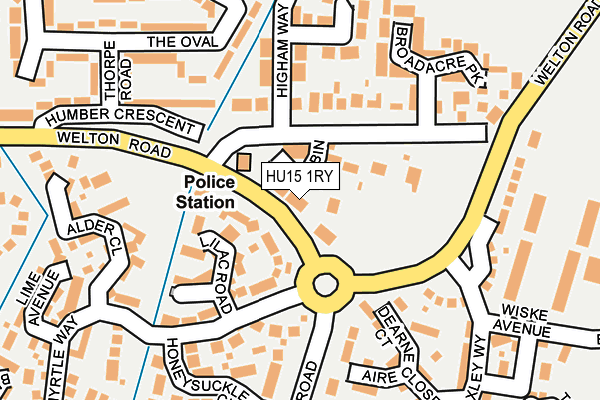 HU15 1RY map - OS OpenMap – Local (Ordnance Survey)