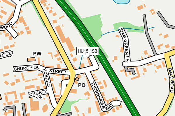 HU15 1SB map - OS OpenMap – Local (Ordnance Survey)