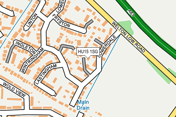 HU15 1SG map - OS OpenMap – Local (Ordnance Survey)