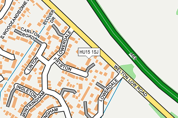 HU15 1SJ map - OS OpenMap – Local (Ordnance Survey)