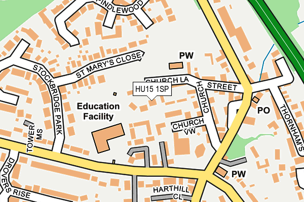 HU15 1SP map - OS OpenMap – Local (Ordnance Survey)