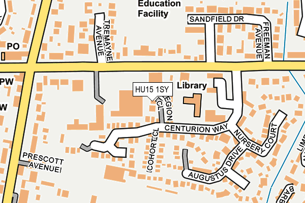 HU15 1SY map - OS OpenMap – Local (Ordnance Survey)