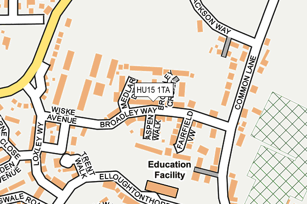 HU15 1TA map - OS OpenMap – Local (Ordnance Survey)