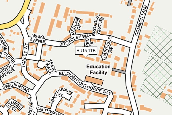 HU15 1TB map - OS OpenMap – Local (Ordnance Survey)