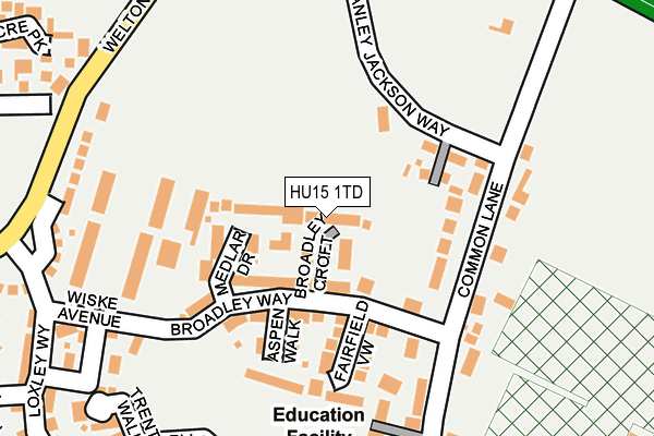 HU15 1TD map - OS OpenMap – Local (Ordnance Survey)