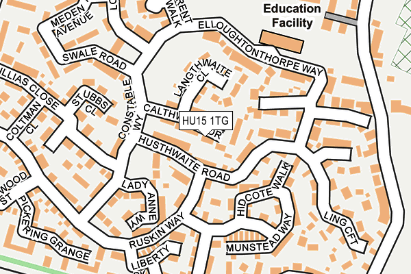 HU15 1TG map - OS OpenMap – Local (Ordnance Survey)