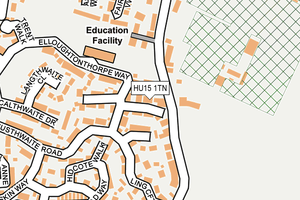 HU15 1TN map - OS OpenMap – Local (Ordnance Survey)