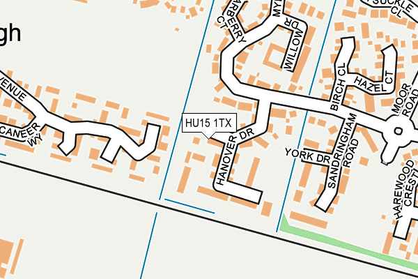 HU15 1TX map - OS OpenMap – Local (Ordnance Survey)