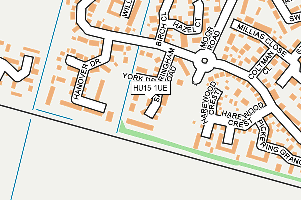 HU15 1UE map - OS OpenMap – Local (Ordnance Survey)