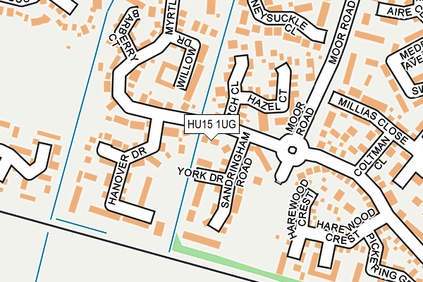 HU15 1UG map - OS OpenMap – Local (Ordnance Survey)