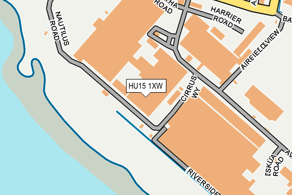 HU15 1XW map - OS OpenMap – Local (Ordnance Survey)