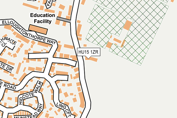 HU15 1ZR map - OS OpenMap – Local (Ordnance Survey)