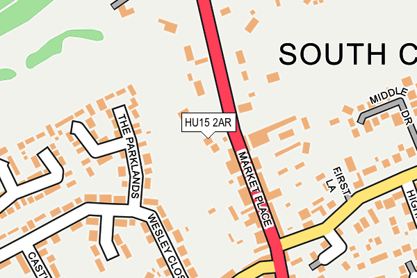 HU15 2AR map - OS OpenMap – Local (Ordnance Survey)