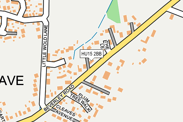 HU15 2BB map - OS OpenMap – Local (Ordnance Survey)