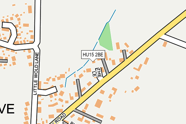 HU15 2BE map - OS OpenMap – Local (Ordnance Survey)