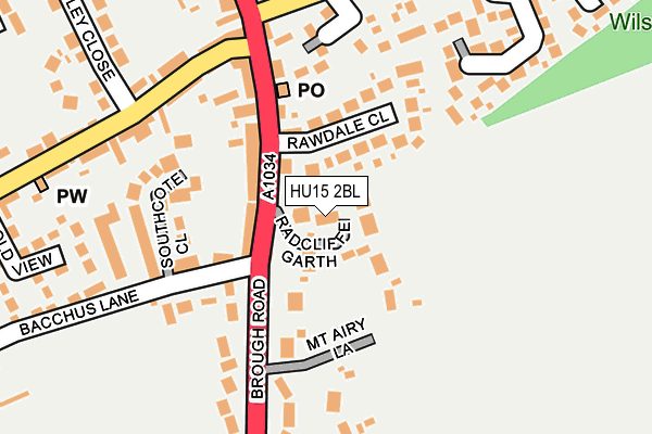 HU15 2BL map - OS OpenMap – Local (Ordnance Survey)