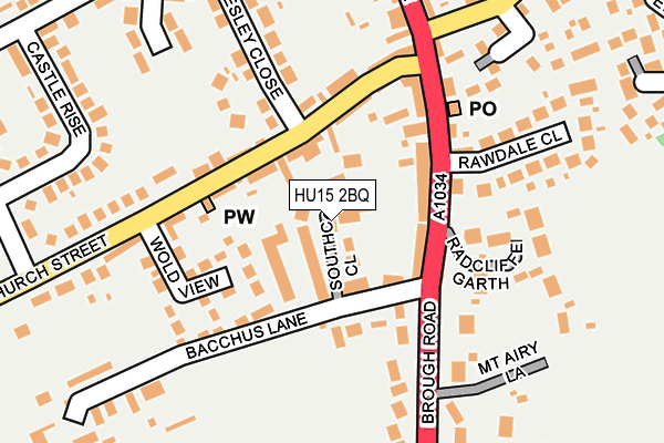 HU15 2BQ map - OS OpenMap – Local (Ordnance Survey)