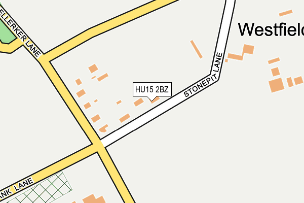 HU15 2BZ map - OS OpenMap – Local (Ordnance Survey)