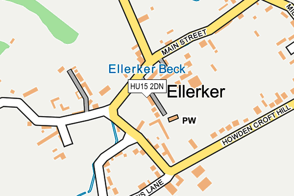 HU15 2DN map - OS OpenMap – Local (Ordnance Survey)