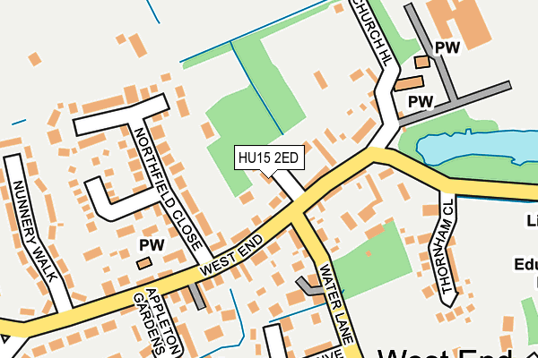 HU15 2ED map - OS OpenMap – Local (Ordnance Survey)