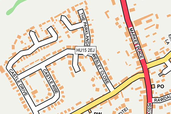 HU15 2EJ map - OS OpenMap – Local (Ordnance Survey)