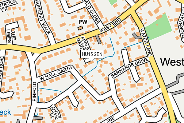 HU15 2EN map - OS OpenMap – Local (Ordnance Survey)