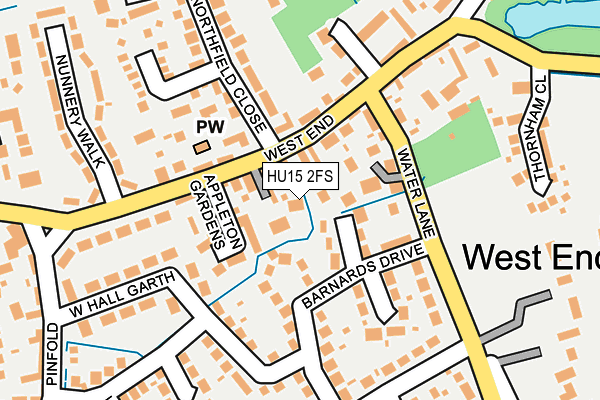 HU15 2FS map - OS OpenMap – Local (Ordnance Survey)