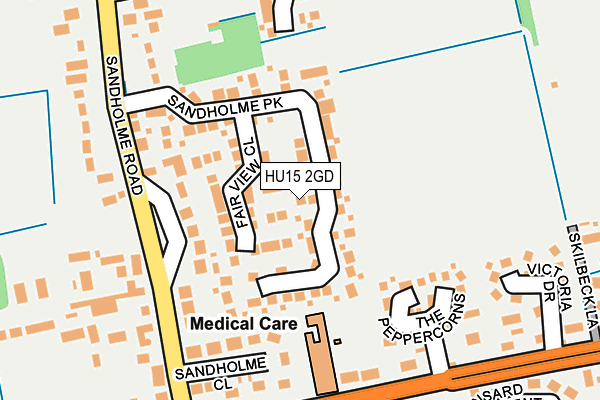 HU15 2GD map - OS OpenMap – Local (Ordnance Survey)