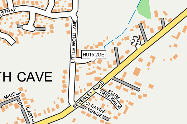 HU15 2GE map - OS OpenMap – Local (Ordnance Survey)