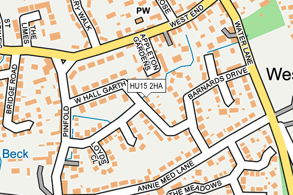 HU15 2HA map - OS OpenMap – Local (Ordnance Survey)