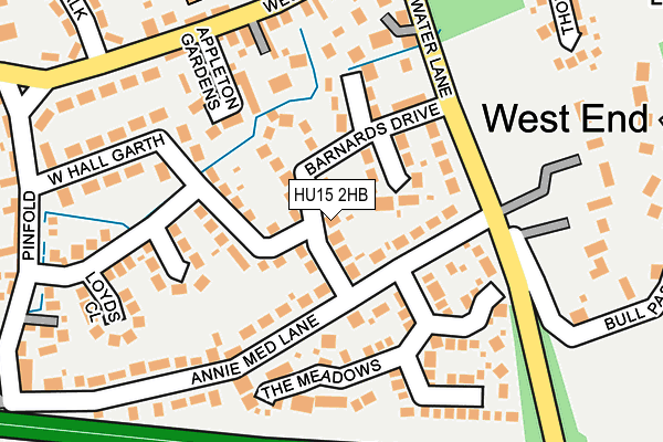 HU15 2HB map - OS OpenMap – Local (Ordnance Survey)