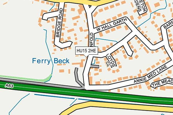 HU15 2HE map - OS OpenMap – Local (Ordnance Survey)