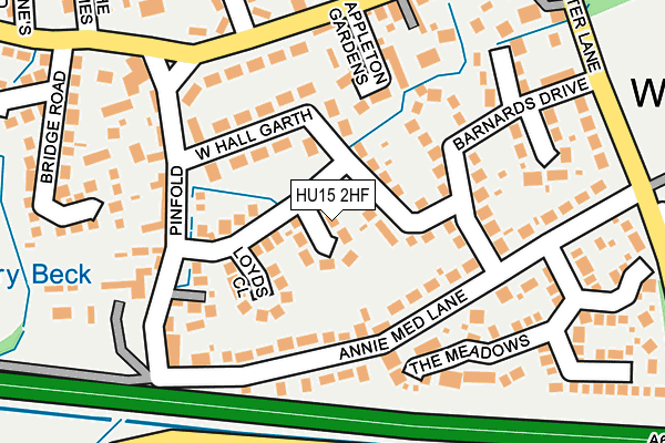 HU15 2HF map - OS OpenMap – Local (Ordnance Survey)