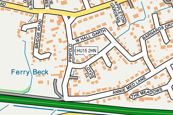 HU15 2HN map - OS OpenMap – Local (Ordnance Survey)