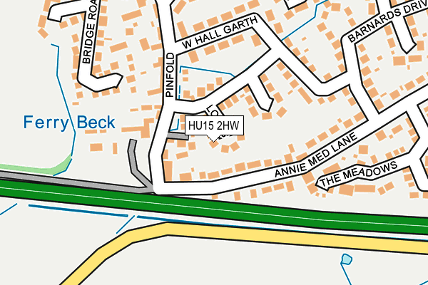 HU15 2HW map - OS OpenMap – Local (Ordnance Survey)