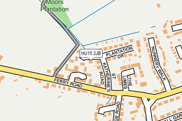 HU15 2JB map - OS OpenMap – Local (Ordnance Survey)