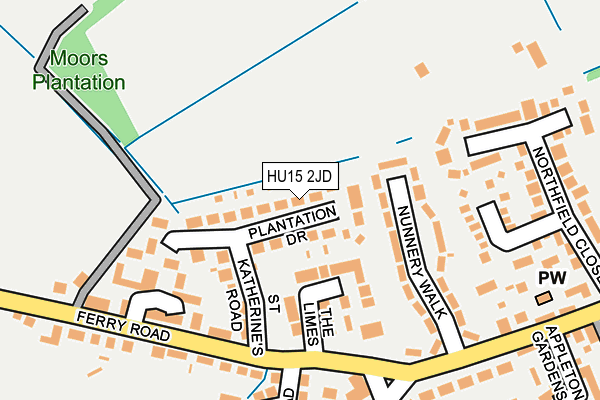 HU15 2JD map - OS OpenMap – Local (Ordnance Survey)
