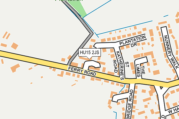 HU15 2JS map - OS OpenMap – Local (Ordnance Survey)