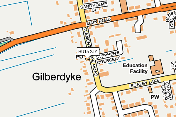 HU15 2JY map - OS OpenMap – Local (Ordnance Survey)