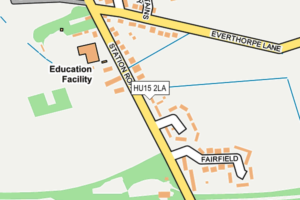 HU15 2LA map - OS OpenMap – Local (Ordnance Survey)