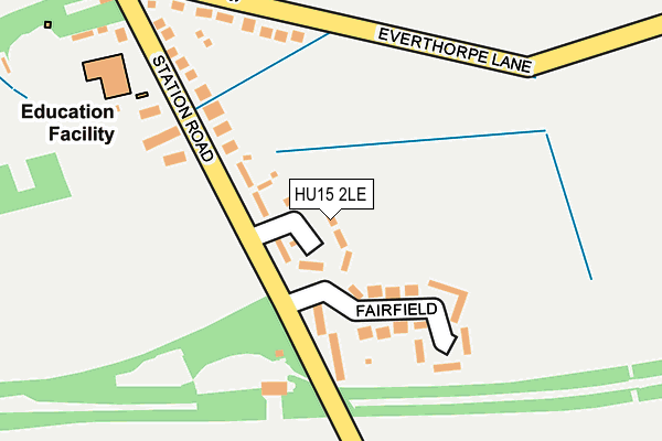 HU15 2LE map - OS OpenMap – Local (Ordnance Survey)