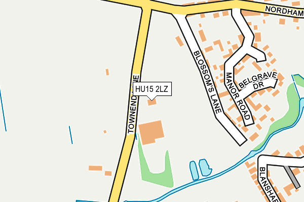 HU15 2LZ map - OS OpenMap – Local (Ordnance Survey)