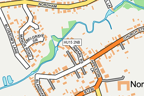 HU15 2NB map - OS OpenMap – Local (Ordnance Survey)