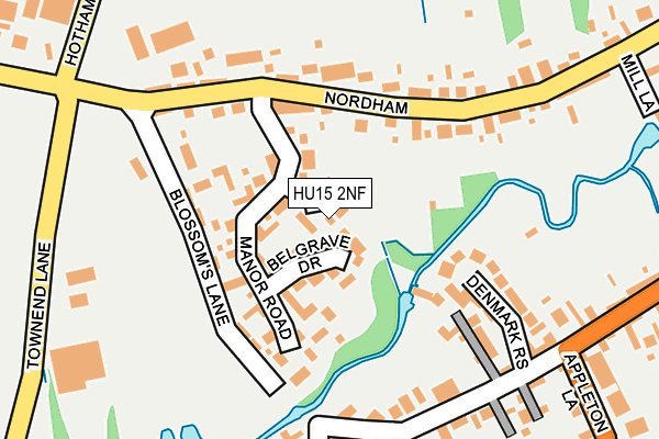 HU15 2NF map - OS OpenMap – Local (Ordnance Survey)