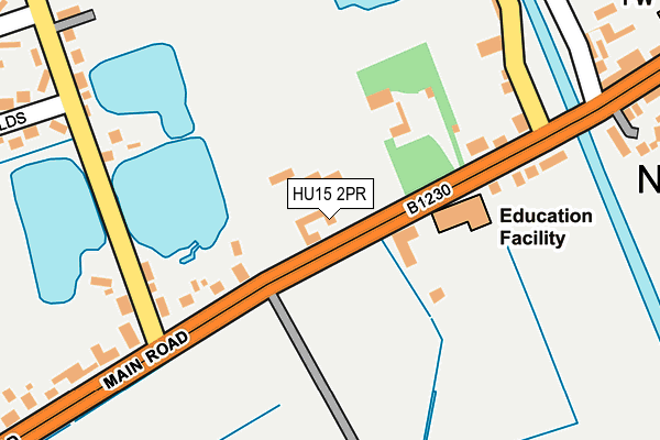 HU15 2PR map - OS OpenMap – Local (Ordnance Survey)