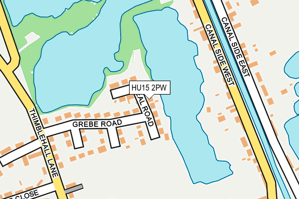 HU15 2PW map - OS OpenMap – Local (Ordnance Survey)