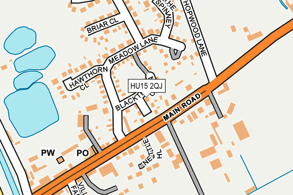 HU15 2QJ map - OS OpenMap – Local (Ordnance Survey)